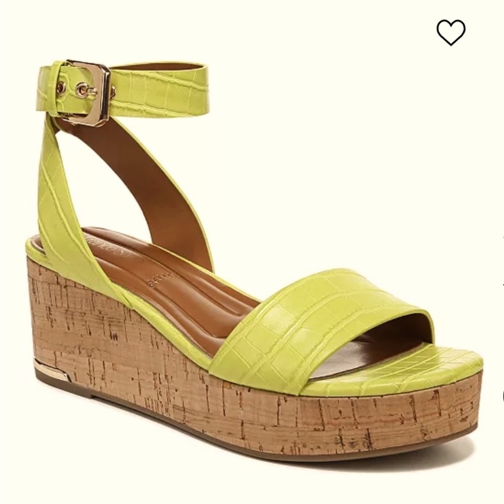 Franco Sarto Yellow Wedges Sandals Size 7.5